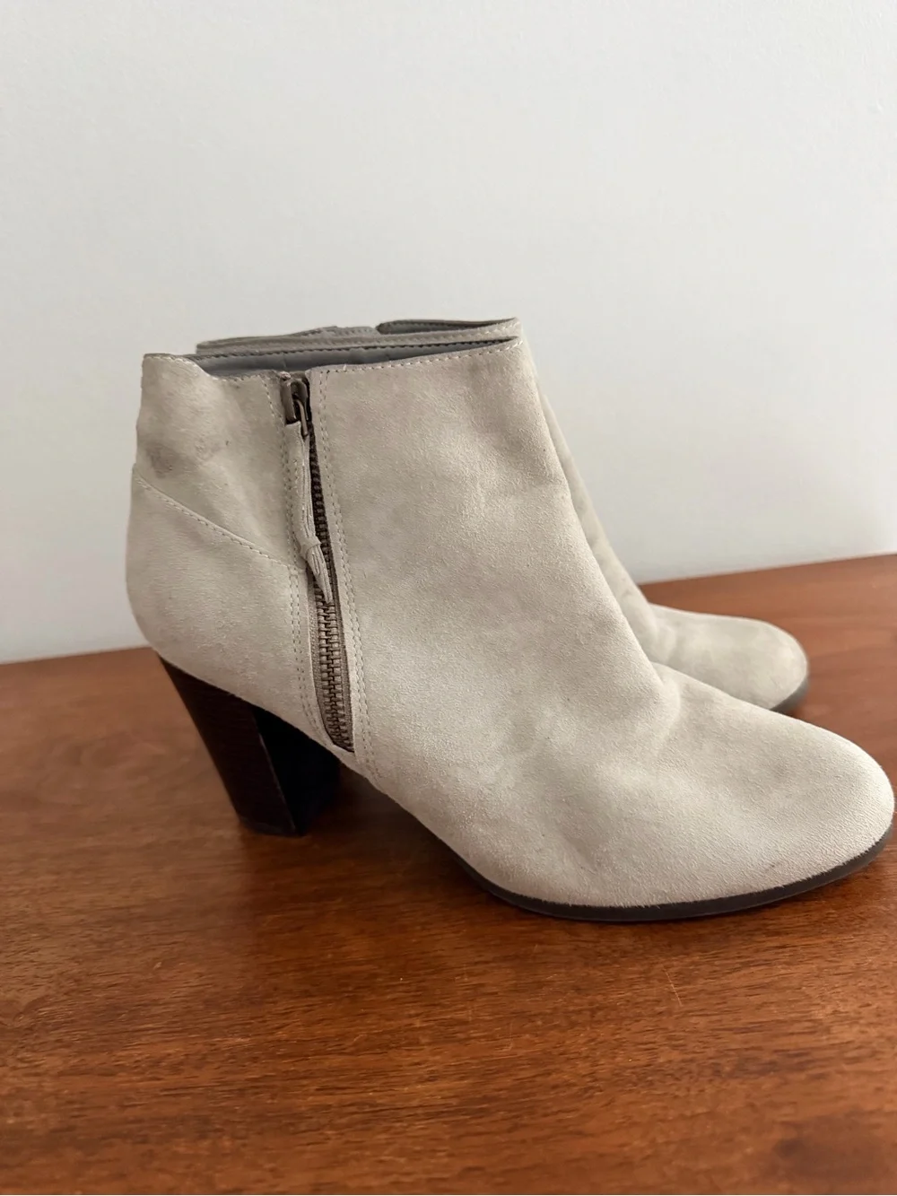 Cole Haan Women's Suede Ankle Booties in Light Taupe/Grey